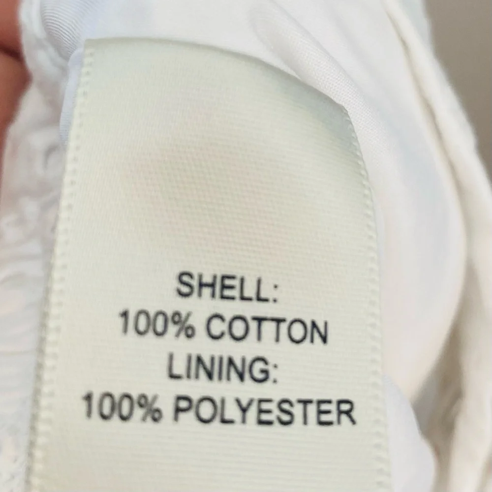 Elegant White Lined Eyelet Women's High Waisted Pants NWOT - Picture 8 of 8